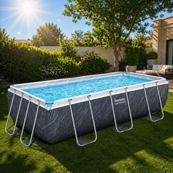 בריכה מלבנית שברון בגודל 122×201×412ס"מ דגם Bestway 56722 בריכה מלבנית שברון בגודל 122×201×412ס"מ דגם Bestway 56722